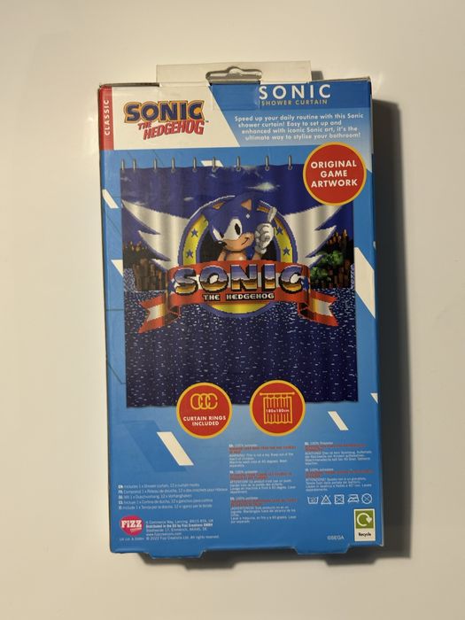 Cortina de Chuveiro Sonic The Hedgehog nova
