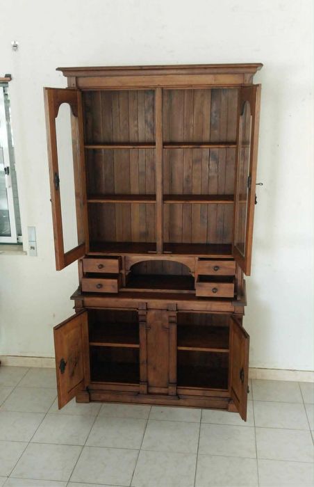 "Antiga" Biblioteca / Livreira / Vitrine com Escrivaninha e Armário. QUALIDADE, Excel. Marcenaria