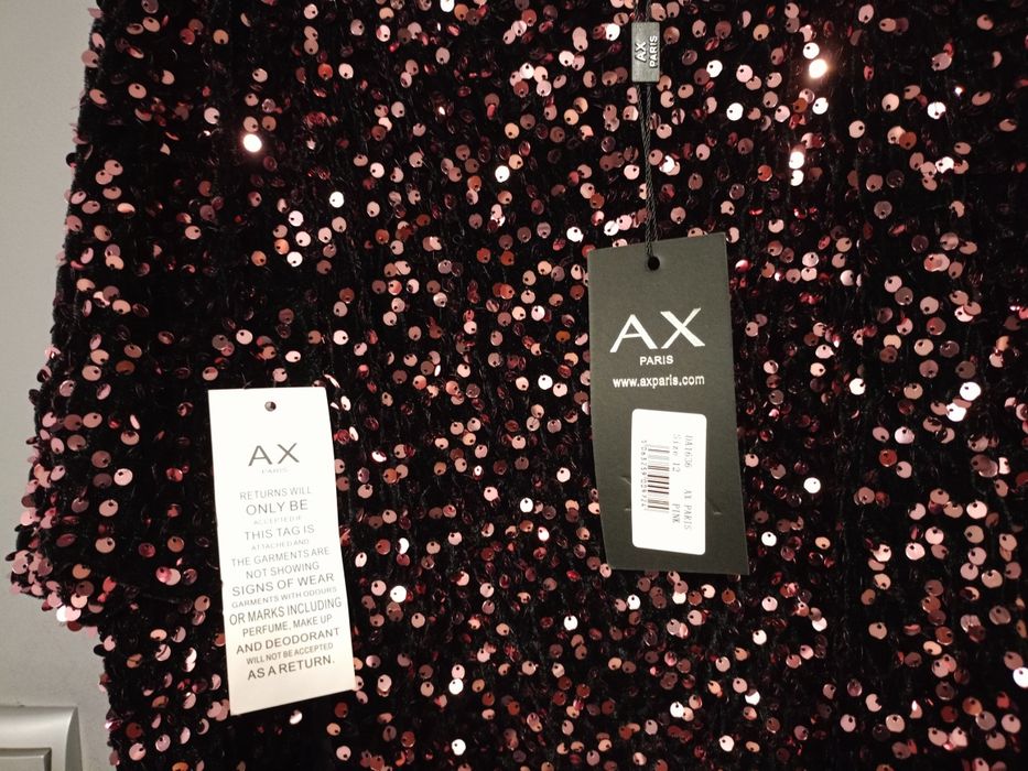 Cekinowa mini sukienka L