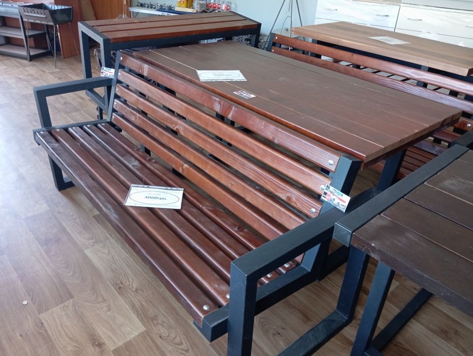 Лавка Вулична садова LOFT зі спинкою