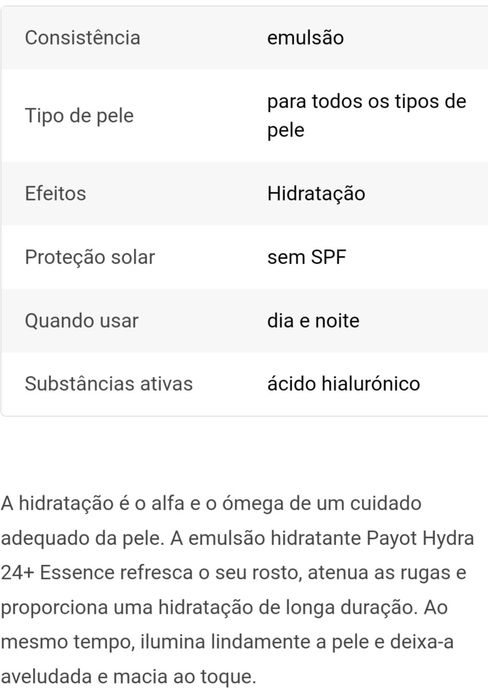 Payot Hydra 24+Essence 125ml. NOVO