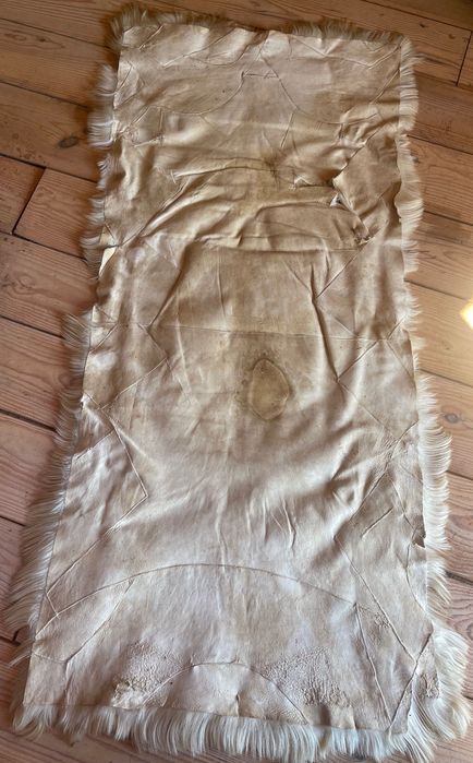 Tapete vintage em pele de cabra de pelo comprido – 180 x 70 cm