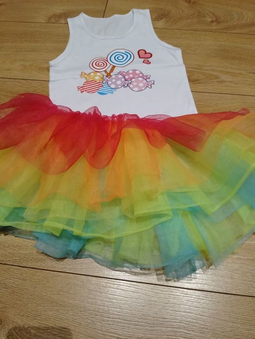 Komplet dla dziewczynki tiulowa spódniczka+ podkoszulek rozm. ok 110