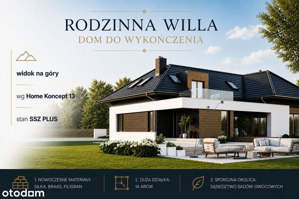 Okolice Świdnicy. Dom z widokiem na góry