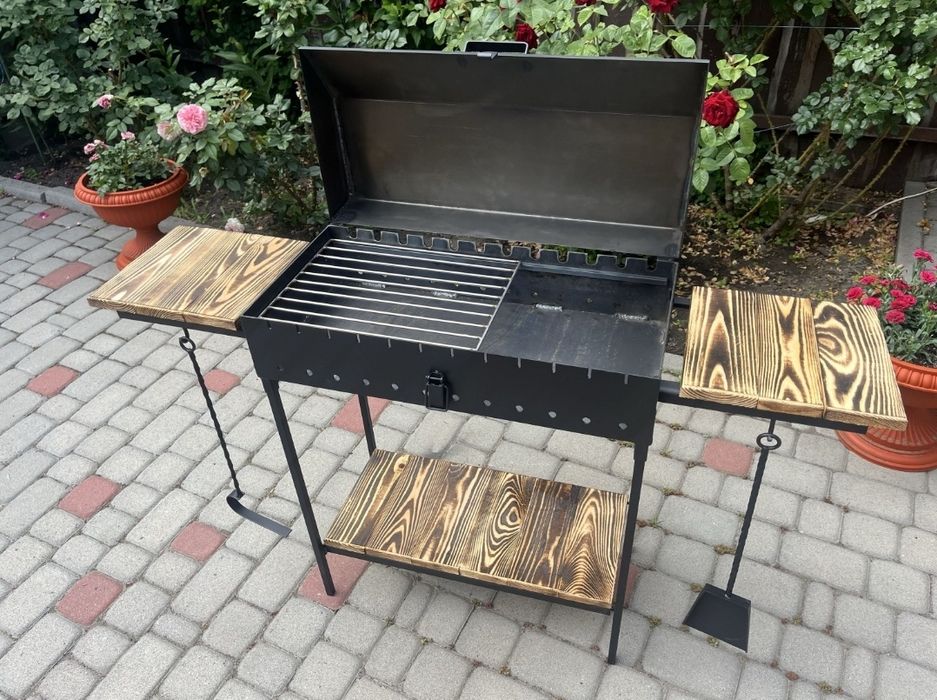 Мангал Grill усиленный.  На 12 шампуров Розкладний стаціонарний мангал