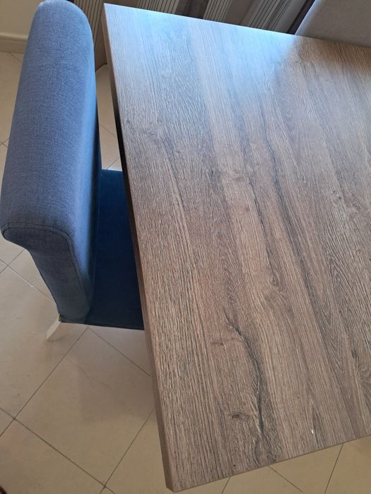 Mesa extensivel 207×91×77 + 6 cadeiras