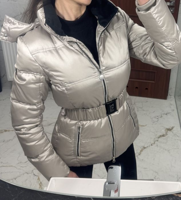 Kurtka puchowa EA7 Emporio Armani XS srebrna