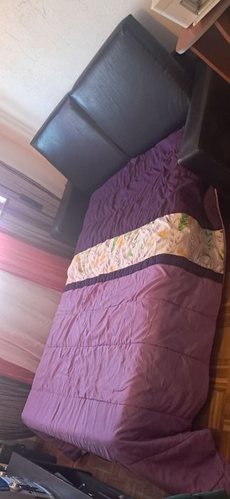 Sofá-Cama pele preto