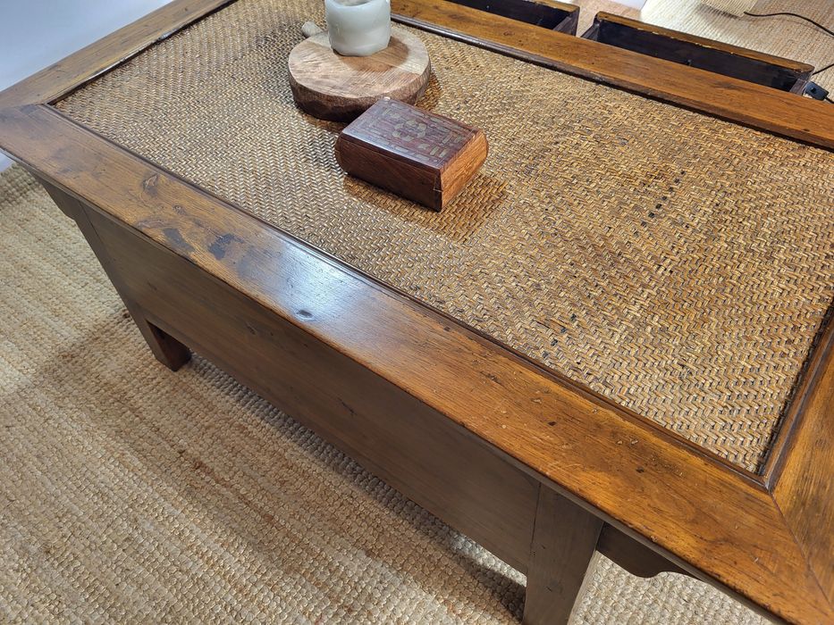 mesa, centro,  apoio  verga  oriental,  asiático,  rustico