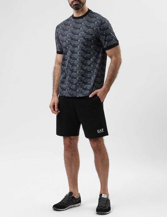 EMPORIO ARMANI EA7 markowy męski t-shirt ALL OVER EA7