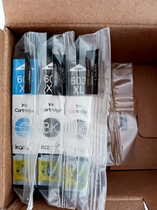 Lote 3 Cartuchos de Tinta 603XL Kamo compatíveis com Epson série XP e WF Novos / Selados