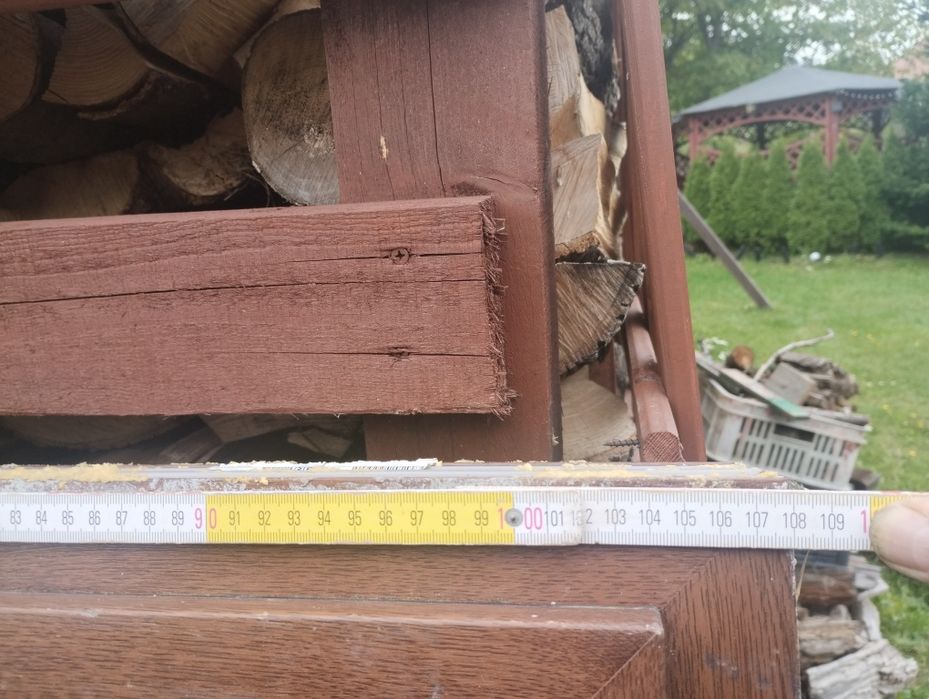 Okno plastikowe kolor orzech