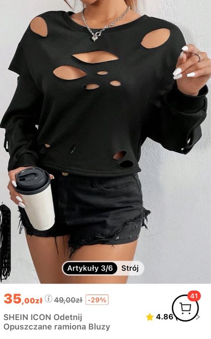 Bluza z dziurami L