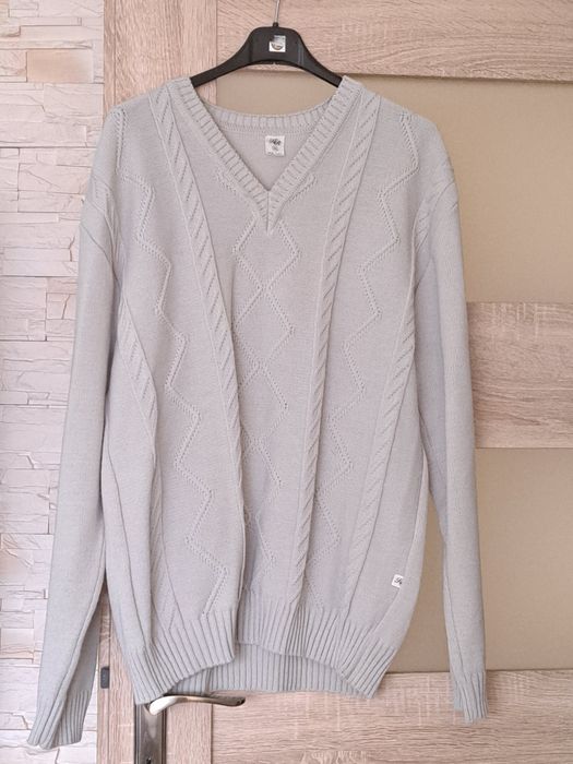 Męski sweter XXL szary