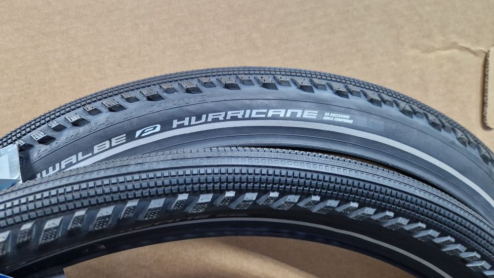 Dwie nowe opony Schwalbe Hurricane 27.5 x 2.4 addix raceguard