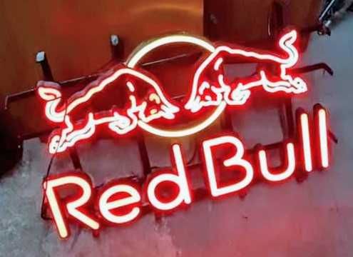 Неоновая LED red bull неон красная вывеска