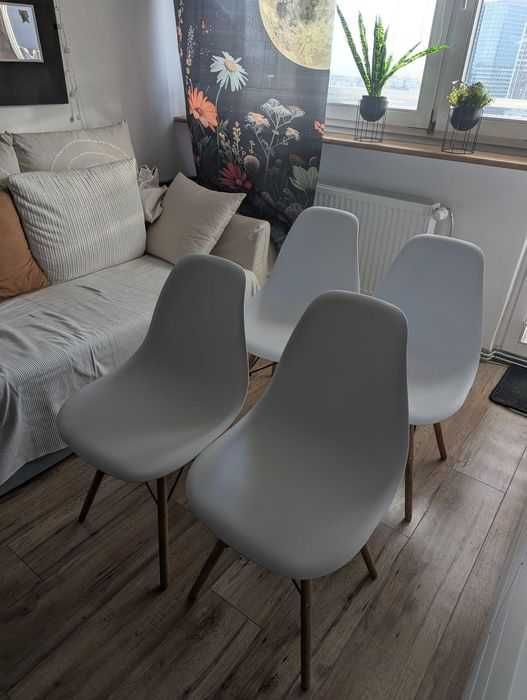 4 Krzesła skandynawskie krzesło białe* dobry stan*