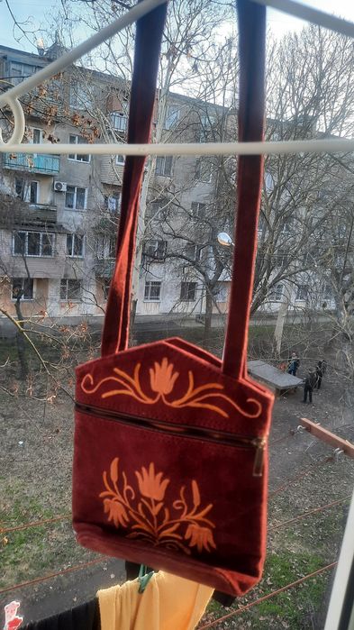 сумочка натуральная замша шопер