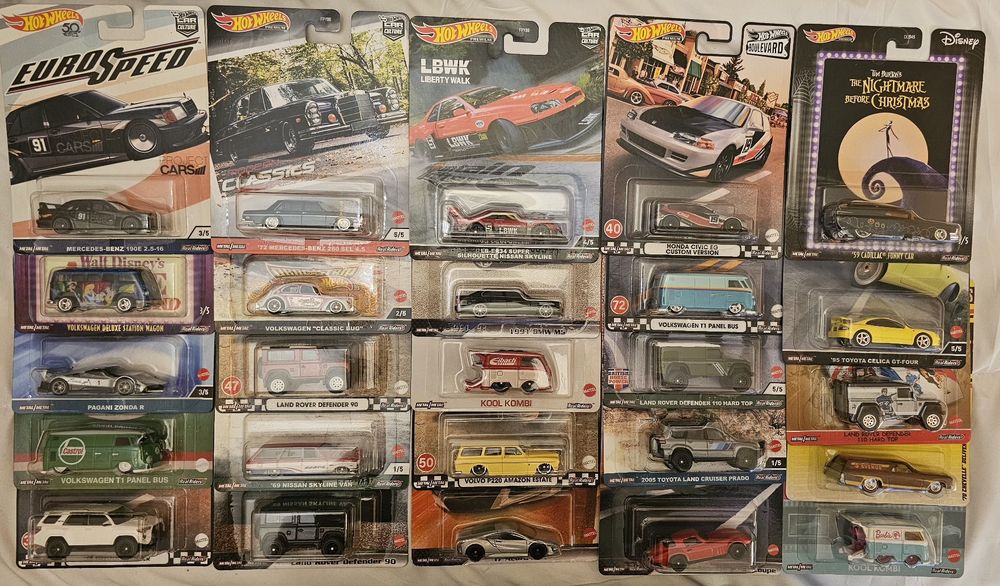 Hotwheels variáveis, miniaturas