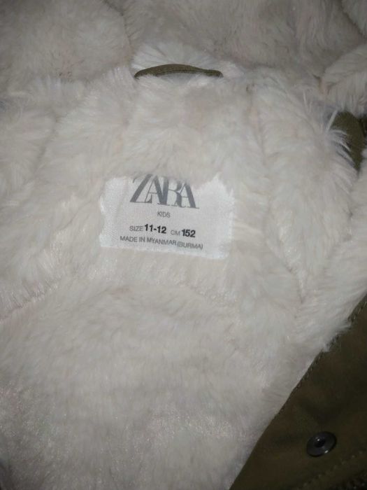 Куртка зимняя zara на девочку-подростка с утеплителем на меху