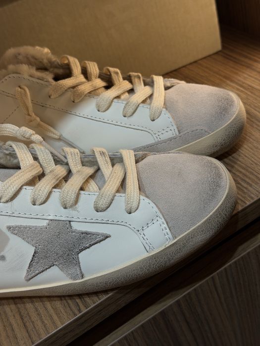 37, 38, 39 Утеплені кеди Golden Goose натуральна шкіра, замша, хутро