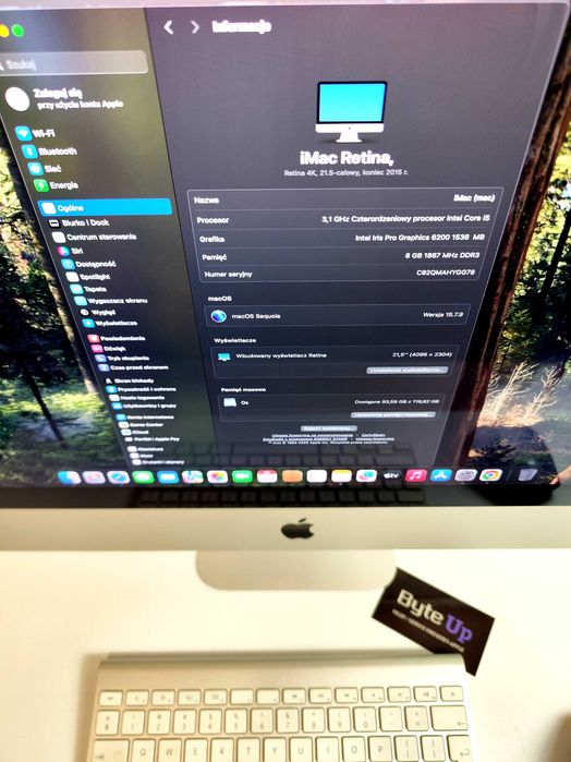 Apple iMac Retina 4K 21,5” 2015 i5/ 8GB/ 128GB SSD + Klawiatura + Mysz | GWARANCJA