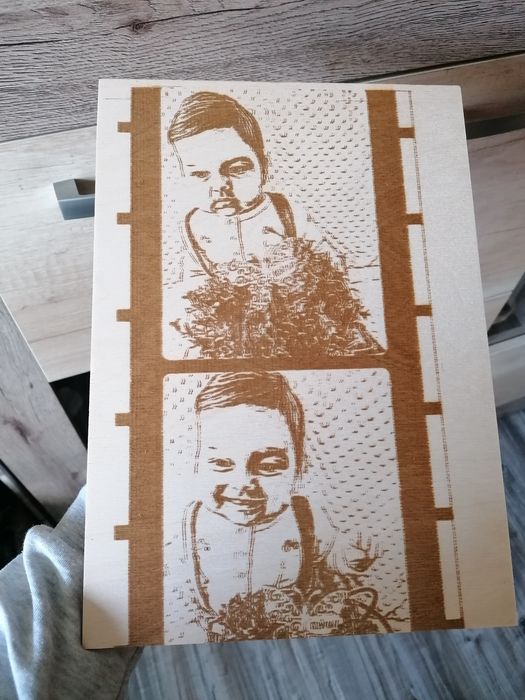 Zdjęcie, obraz wypalane w drewnie, sklejce "Handmade prosto z serca"