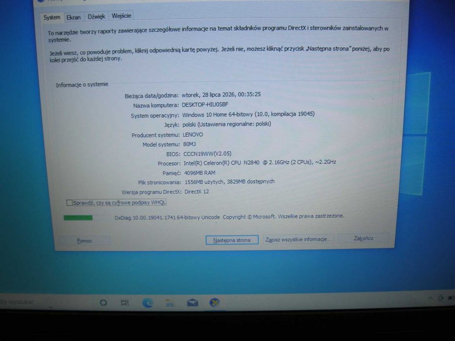 Laptop Lenovo 100-15 dobry stan sprawny TANIO