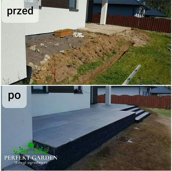 Układanie kostki brukowej tarasy