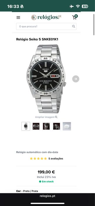 Relógio Seiko Série 5 Automático preto