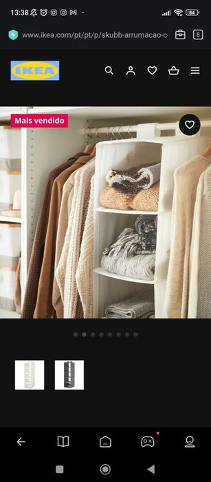 Caixa de organização de armário, branca