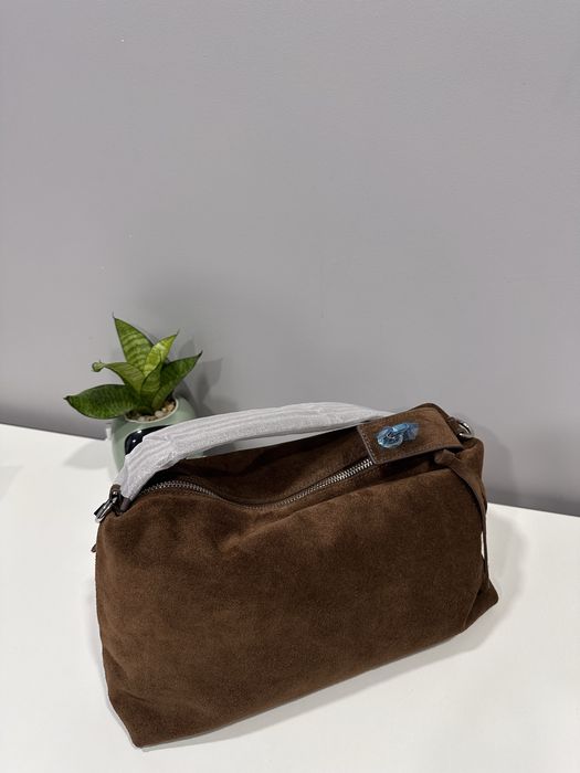 Сумка замшевая натуральная шоколадного цвета/замшева сумка