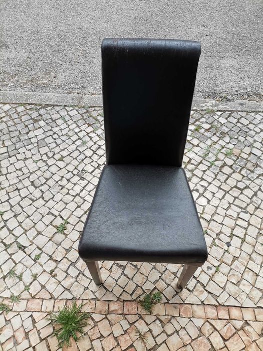 4 cadeiras pele mesa de sala