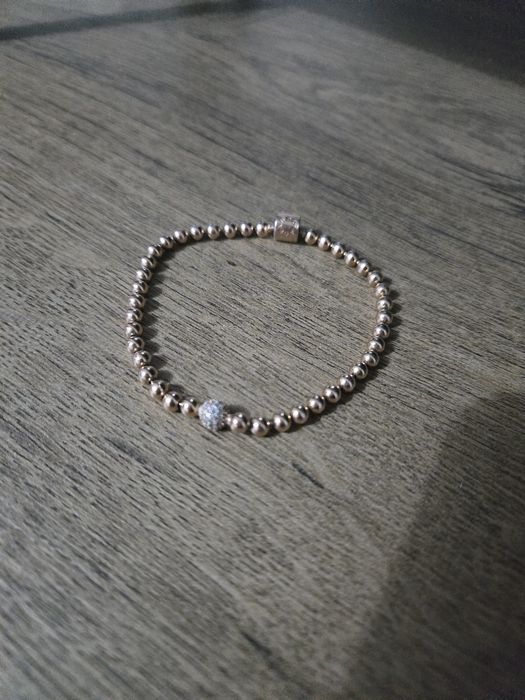 Браслет Pandora "Бісер та паве" з покриттям 14K рожевим золотом