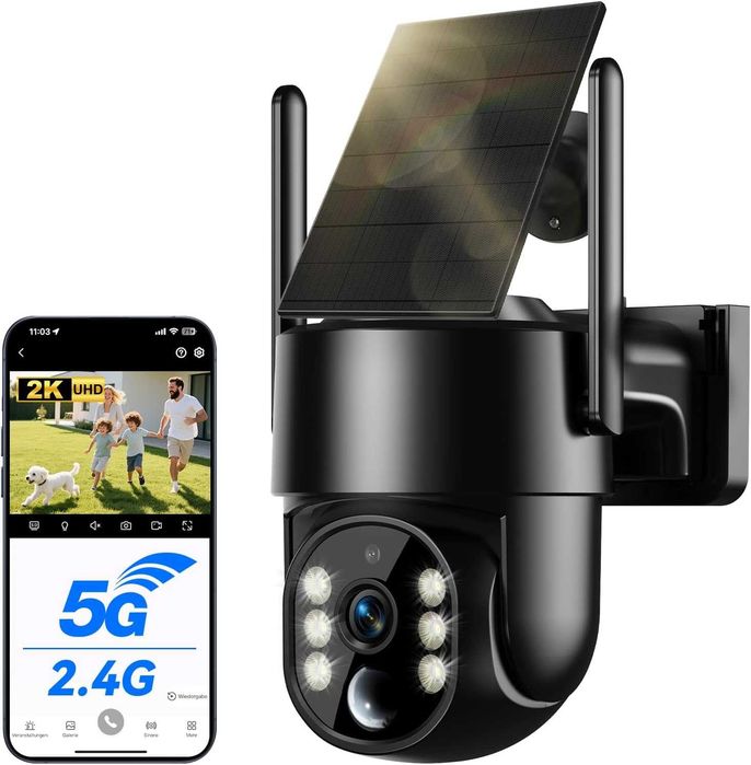 SULORON 4021-CD Kamera zewnętrzna 2K 4MP PTZ 360° + panel solarny WiFi 2,4/5 GHz