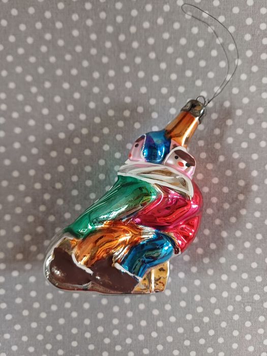 3x Stara Bombka Prl Szklana - dziecko z kula, aniolek, dzieci na sanka