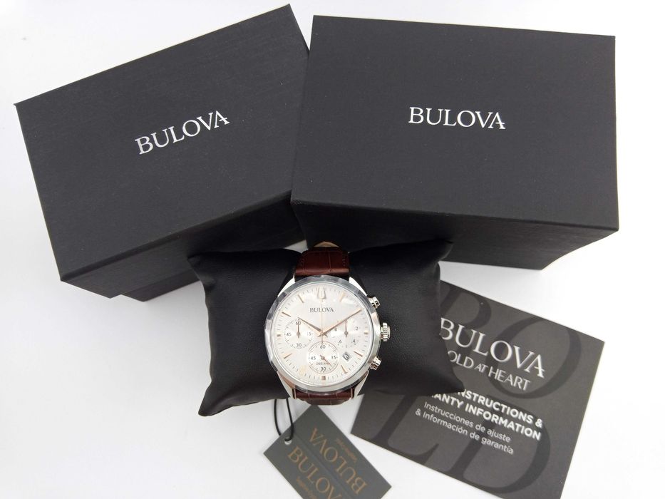Bulova 96B370  частота колебаний 262 кГц, сапфир, хронограф, календарь