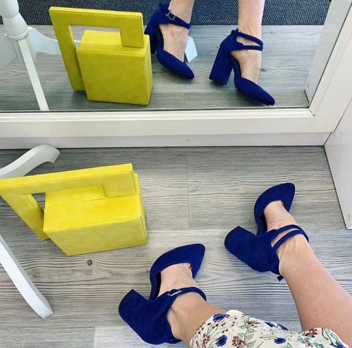 Туфлі сині, індивідуальний пошив, грузинське виробництво