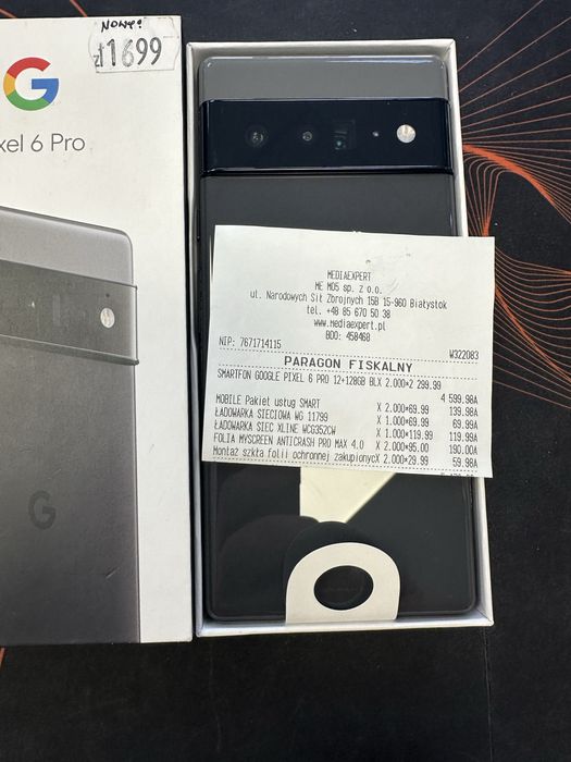 Nowy google Pixel 6 Pro Black sklep Centrum Gsm.