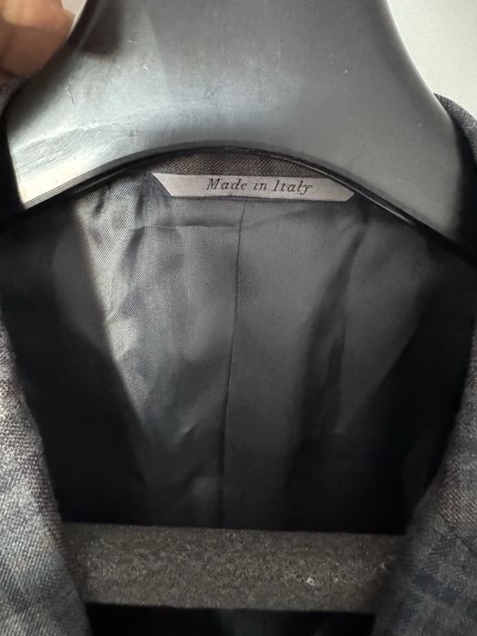Canali marynarka 100% wool szaro-brązowa krata 56R idealna na zimę