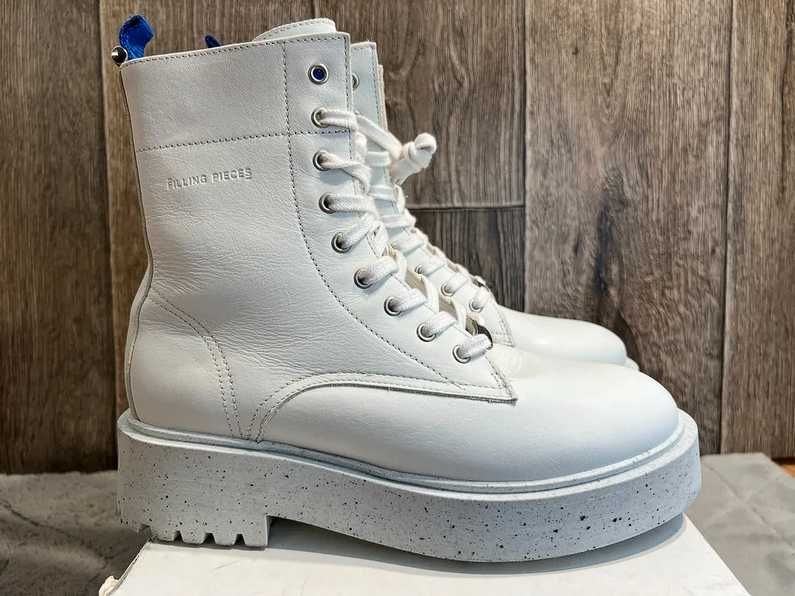 Białe skórzane botki damskie Filling Pieces Jenn 40