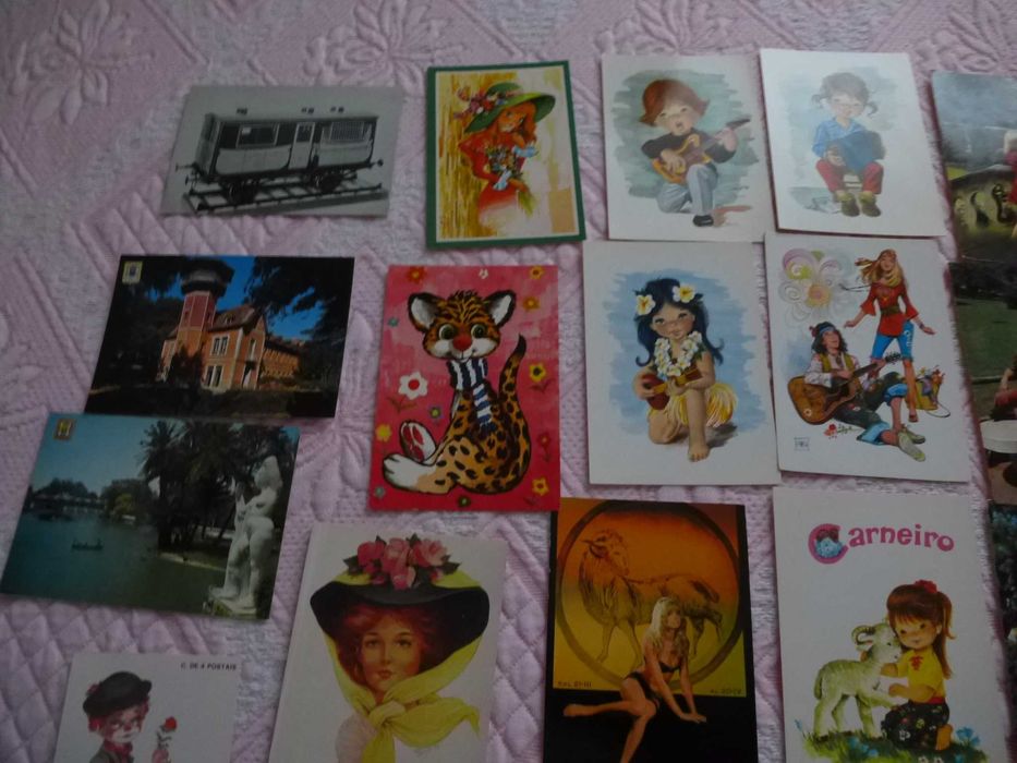 lote 44 postais vintage