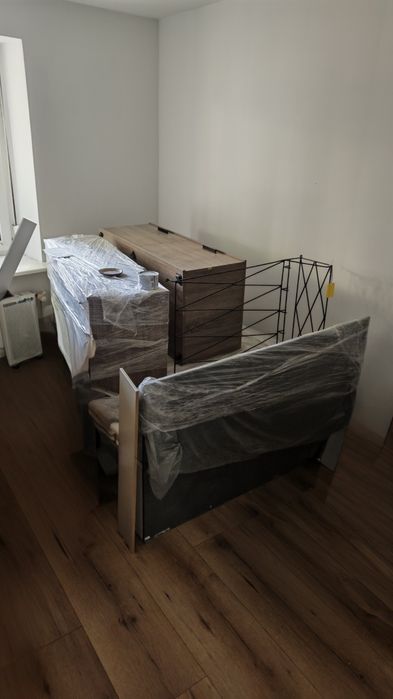 Komplet mebli do pokoju/salonu + łóżko z materacem - Poznań