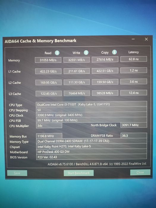 Мини ПК HP ProDesk 400 G3 на базе i3-7100t