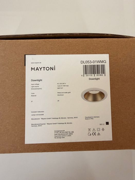 Wpust Maytoni Share DL053-01WMG 10 sztuk