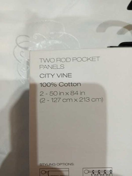 #145 Nowy komplet zasłon bawełnianych Dkny