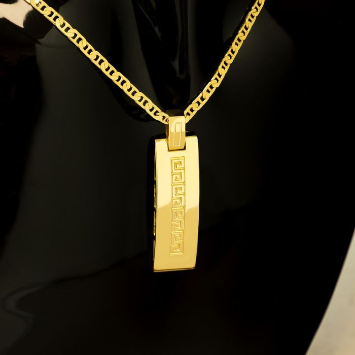 Grecki Komplet Biżuterii Pozłacany Łańcuszek Wisiorek 925 Bransoletka