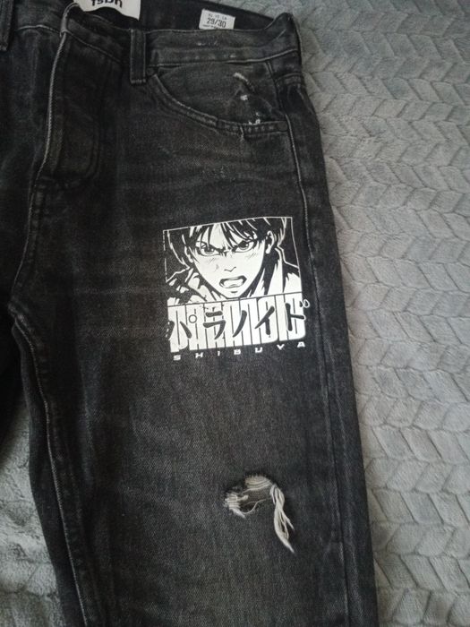 Spodnie jeansowe czarne męskie 29/30