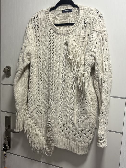 Sweter zara frędzle
