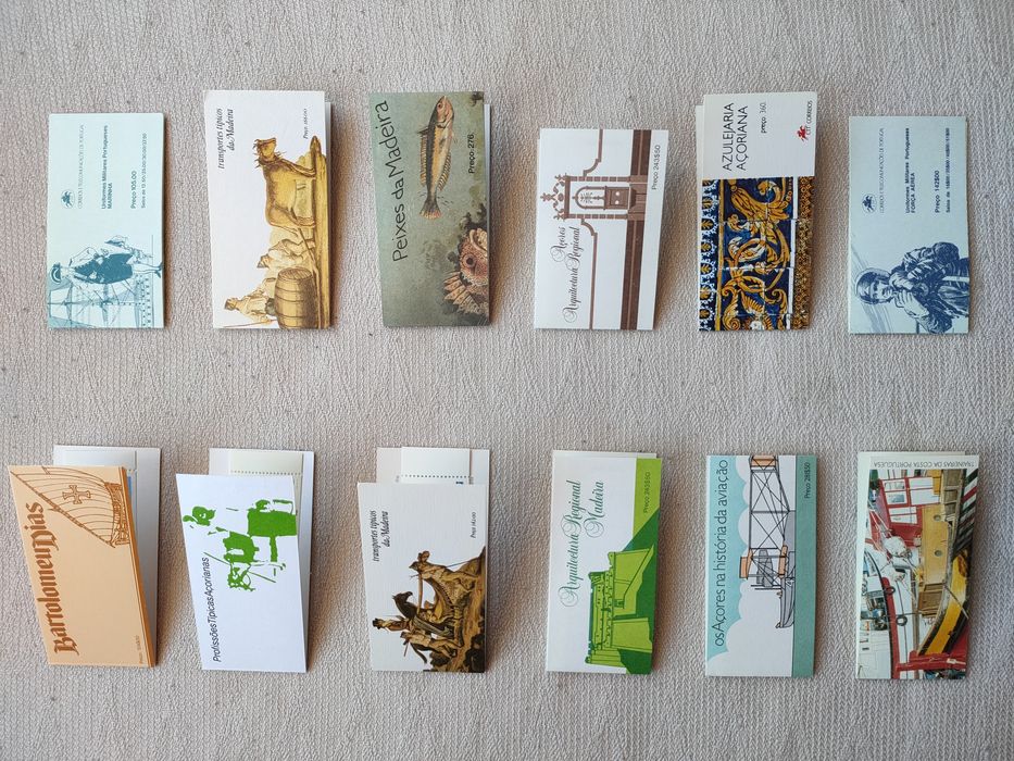 Carteira de selos - filatelia - uniformes transporte arquitetur